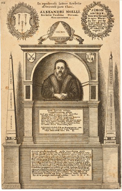 Alexander Nowell (monument). State 3 by Wenceslaus Hollar
